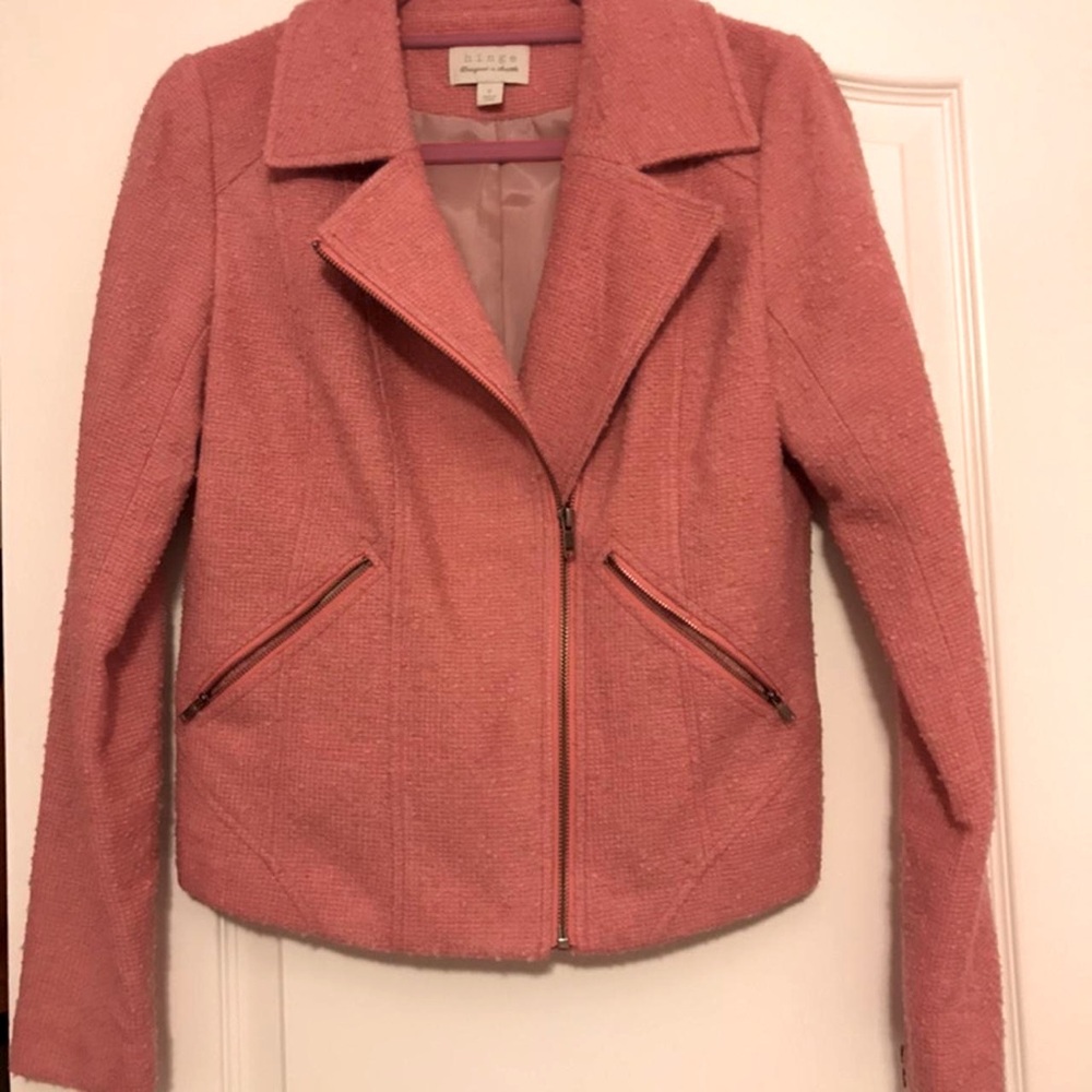 Pink Tweed Hinge Moto Jacket size medium